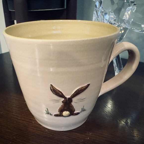 Handmade Pilarts Polish Pottery Mug 16 oz Pink Easter Bunny 🐰 - Picture 2 of 8